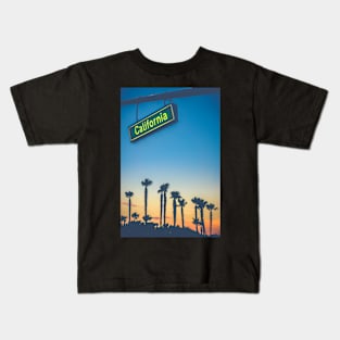 California Street Sign At Sunset Kids T-Shirt